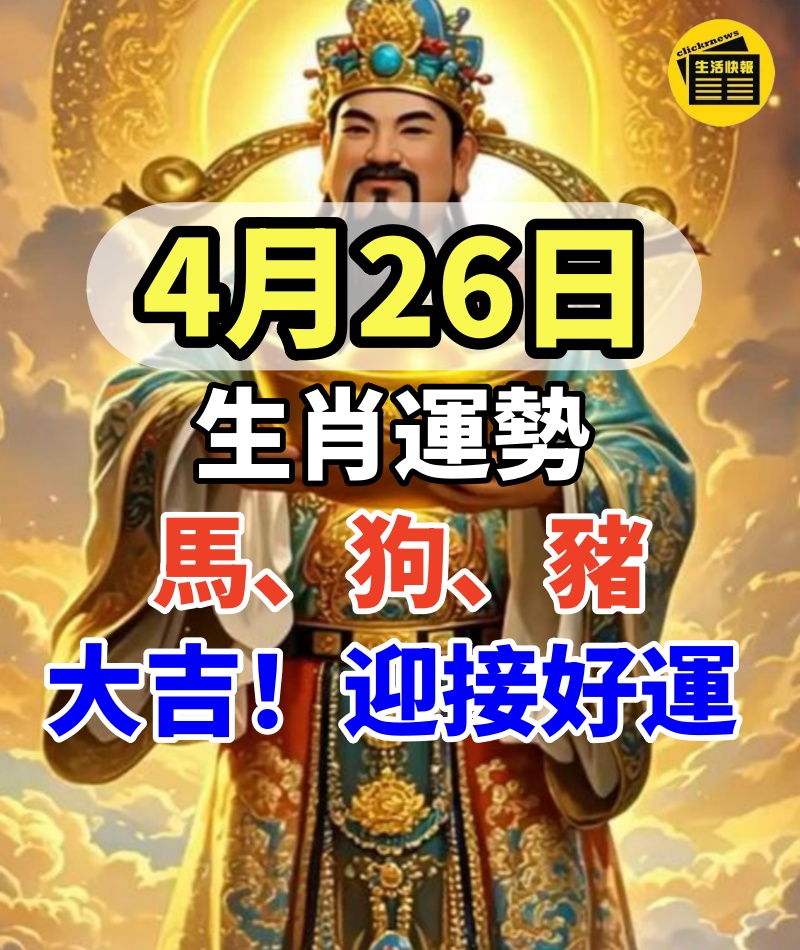 4月26日生肖運勢_馬、狗、豬大吉!