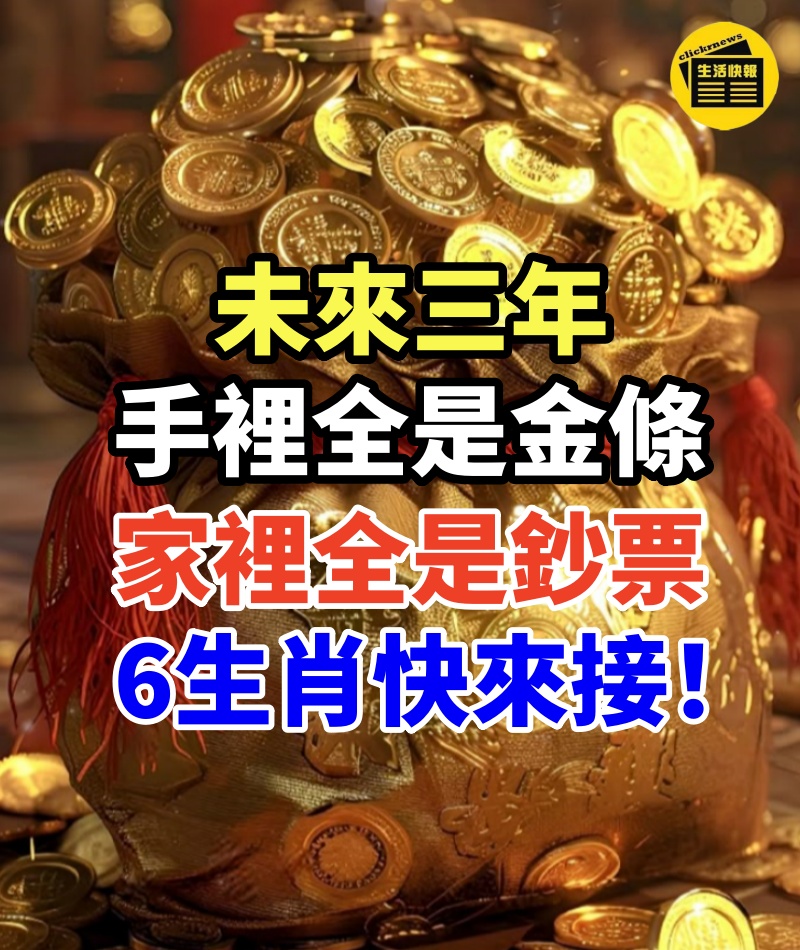 未來三年手裡全是金條,家裡全是鈔票!6生肖快來接!