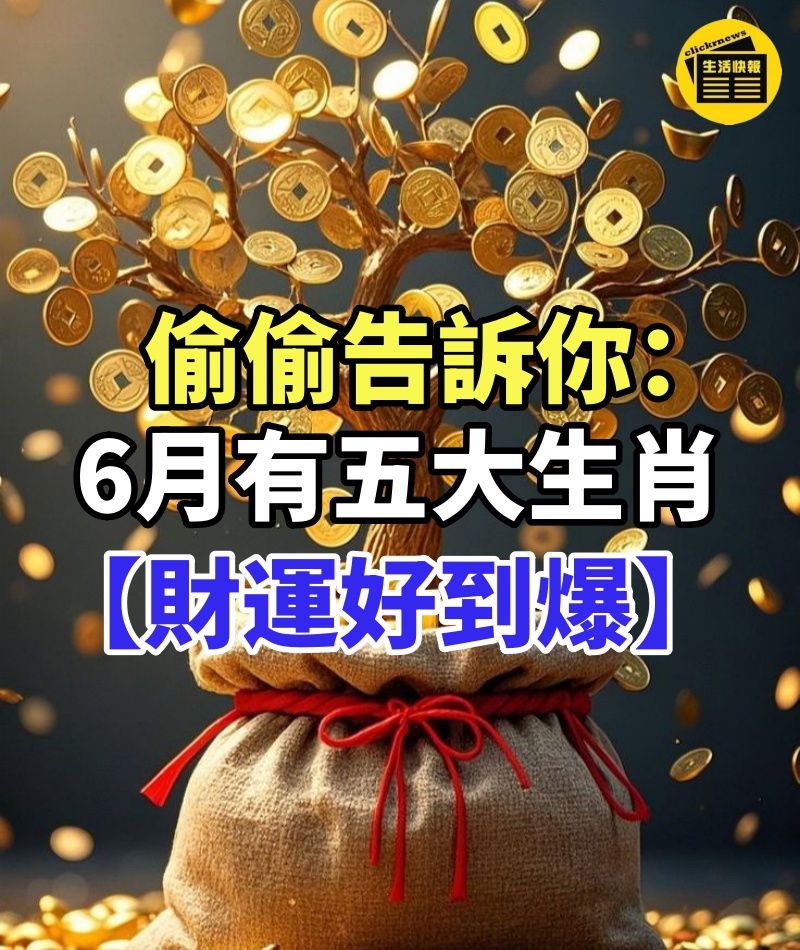 偷偷告訴你:6月有五大生肖【財運好到爆】
