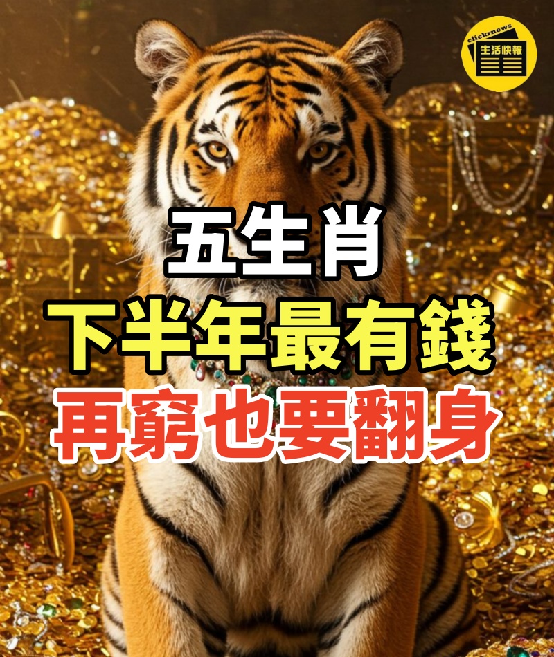 五生肖 下半年最有錢 再窮也要翻身