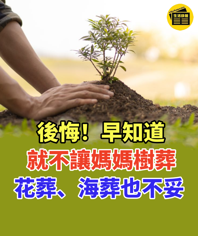 後悔！早知道就不讓媽媽樹葬！花葬、海葬也不妥！通靈人客觀揭露真相！勿把環保葬想得太浪漫！