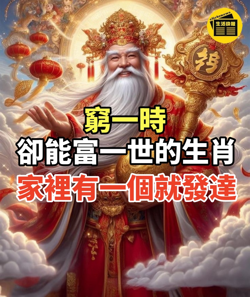 窮一時,卻能富一世的生肖,家裡有一個就發達了!