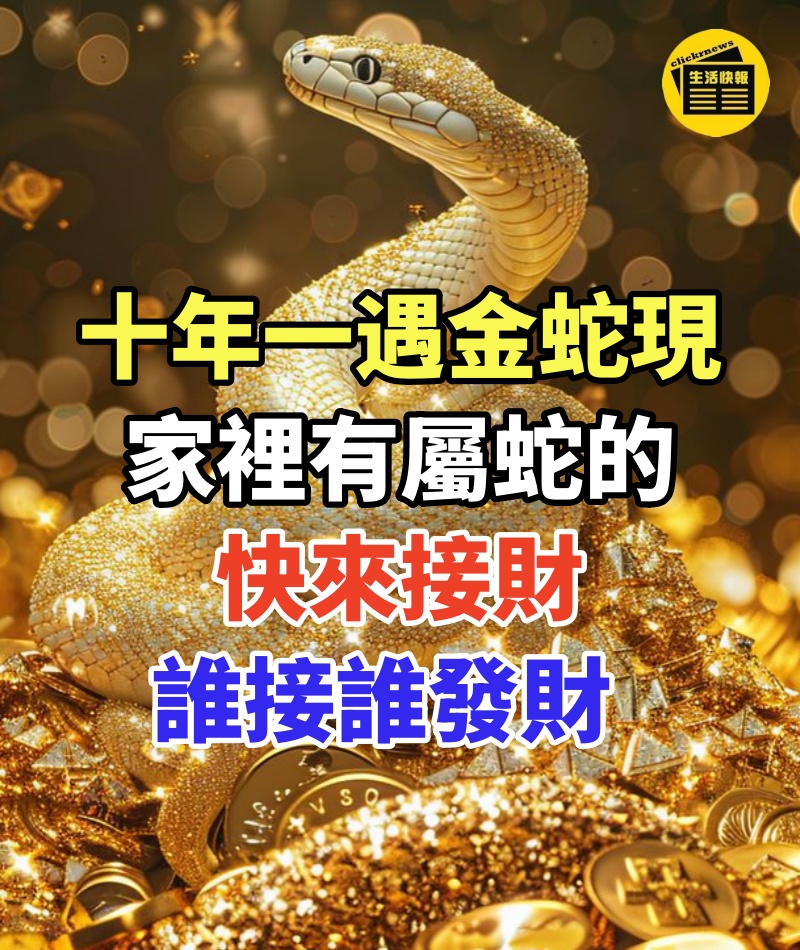 十年一遇金蛇現!家裡有屬蛇的快來接財,誰接誰發財