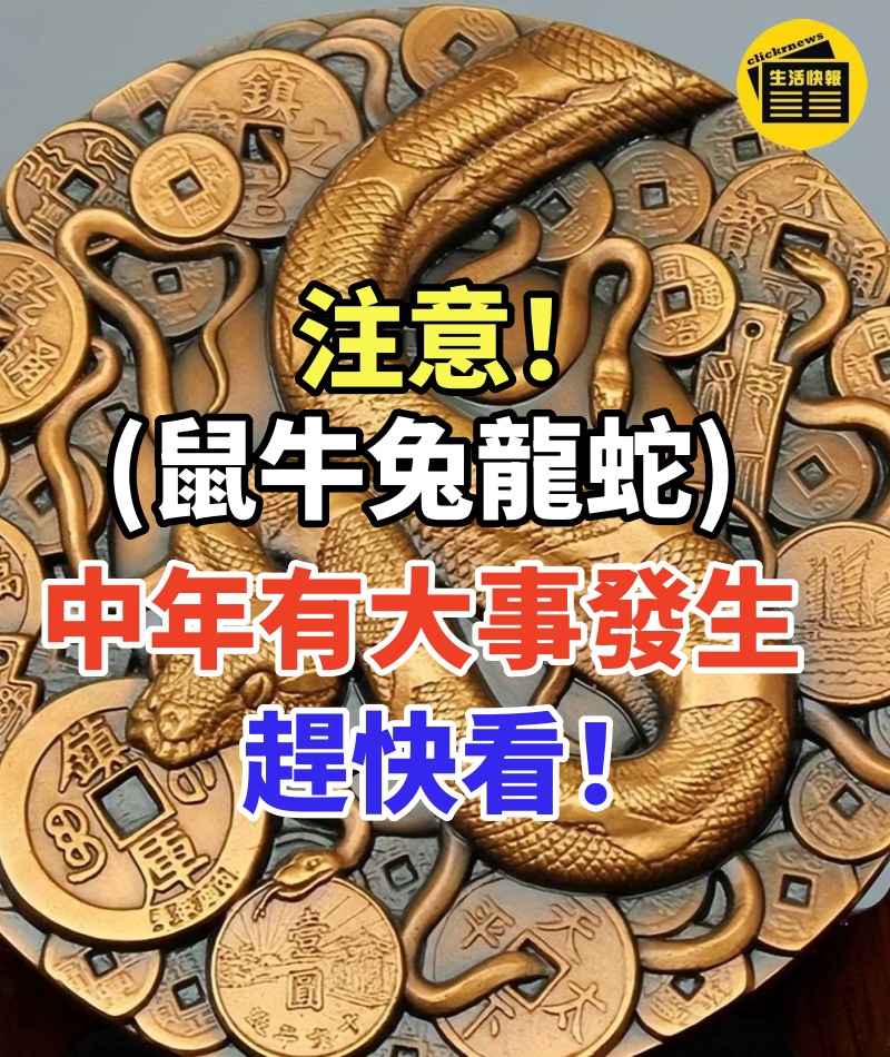 注意!(鼠牛兔龍蛇)中年有大事發生,趕快看!