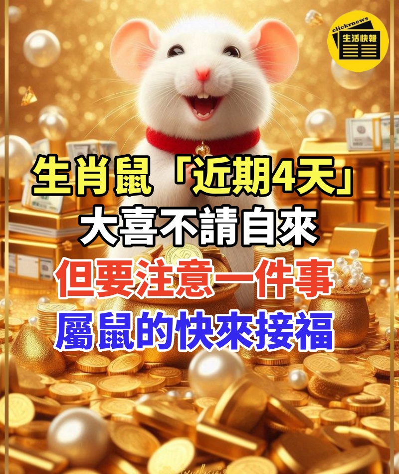 生肖鼠「近期4天」大喜不請自來:但要注意一件事,屬鼠的快來接福.