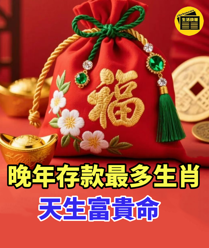 晚年存款最多的五個生肖,天生富貴命