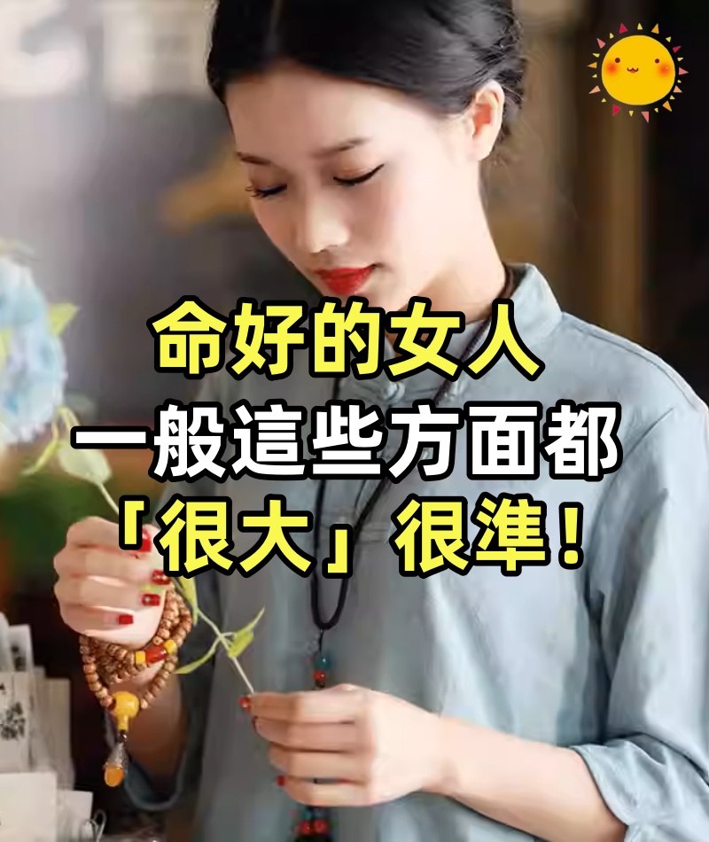 命好的女人，一般這些方面都「很大」，很準！